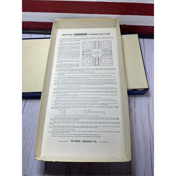 1959 PARCHEESI Board Game No.2 Gold Seal Edition Selchow Righter Complete BONUS - Picture 9 of 9